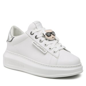 Sneakersy Karl Lagerfeld - KL62576K  White Lthr W/Silver.
