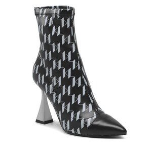 Členková obuv KARL LAGERFELD - KL32058 Black Pu W/Lt Grey.