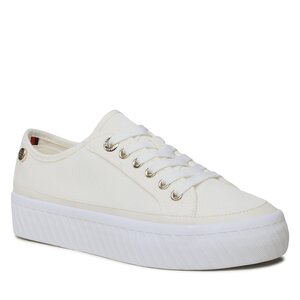 Tenisky Tommy Hilfiger - Platform Vulcanized Sneaker FW0FW07156 Ecru YBL.
