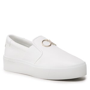 Sneakersy Calvin Klein - Flatform Cupsole Slip On W/Hw HW0HW01421 Bright White.