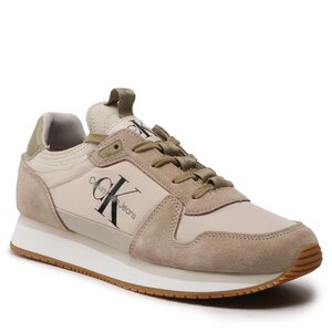 Sneakersy Calvin Klein Jeans - Runner Sock Laceup Ny-Lth YM0YM00553 Eggshell/Travertine 0GI.