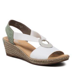 Sandále Rieker - 624H6-80 Weiss Kombi.