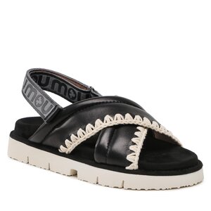Sandále Mou - New Bio # 03 Criss-Cross Upper SW461004C Black/White.