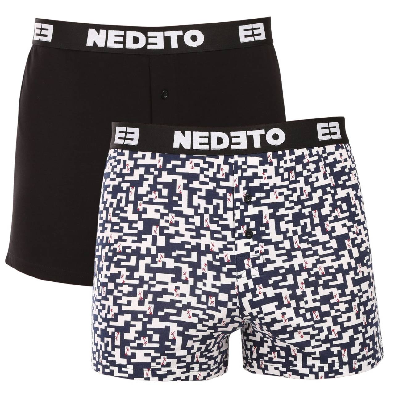 2PACK pánske trenky Nedeto viacfarebné (2NGV03) M, trenírky.
Zabezpečte si celodenné pohodlie s pánskymi boxerkami Nedeto.
Pánske bavlnené boxerky pre dokonalý pocit na tele
Boxerky Nedeto sú vyrobené z bavlny a elastanu, čo zaručuje ich výnimočnú mäkkosť a priedušnosť.
Praktický dizajn pre všetkých moderných mužov
Boxerky Nedeto majú voľnejší strih, ktorý vám poskytuje maximálnu voľnosť pohybu.
Tieto vlastnosti boxeriek Nedeto oceníte každý deň

Voľný strih: Ideálny pre pohodlné celodenné nosenie bez pocitu obmedzenia.


Tkaná guma: Silná a pohodlná guma, ktorá drží boxerky na mieste bez zvierania.


Skvelý pomer ceny a kvality: Získate niekoľko kusov kvalitného spodného prádla za nízku cenu.

Česká značka Nedeto sa zameriava na kvalitu
Všetci nosíme spodné prádlo Nedeto, pretože si ho vyrábame sami.
Ako sa starať o boxerky Nedeto, aby vám vydržali čo najdlhšie
Aby vaše nové obľúbené boxerky Nedeto vydržali čo najdlhšie, odporúčame dodržiavať niekoľko jednoduchých pravidiel.

Pranie: Boxerky môžete bez obáv prať v práčke na 30 °C.


Žehlenie: Boxerky Nedeto môžete aj žehliť – odporúčame strednú teplotu a žehlenie na rubovej strane.


Sušenie: Nie je vhodné na sušenie v sušičke.

Tip: Nájdenie obľúbeného spodného prádla môže byť niekedy dlhý proces, preto chceme, aby vaše obľúbené kúsky vydržali čo najdlhšie.