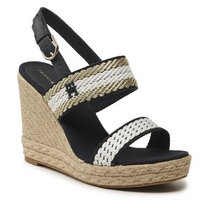 Espadrilky Tommy Hilfiger - Golden Webbing Wedge FW0FW07089 Space Blue DW6.