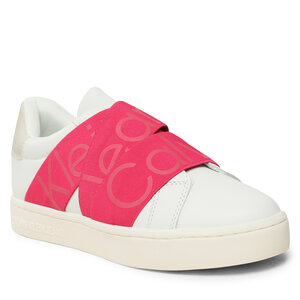 Sneakersy Calvin Klein Jeans - Classic Cupsole Elast Webbng YW0YW00911 White/Raspberry Sorbet 01W.
