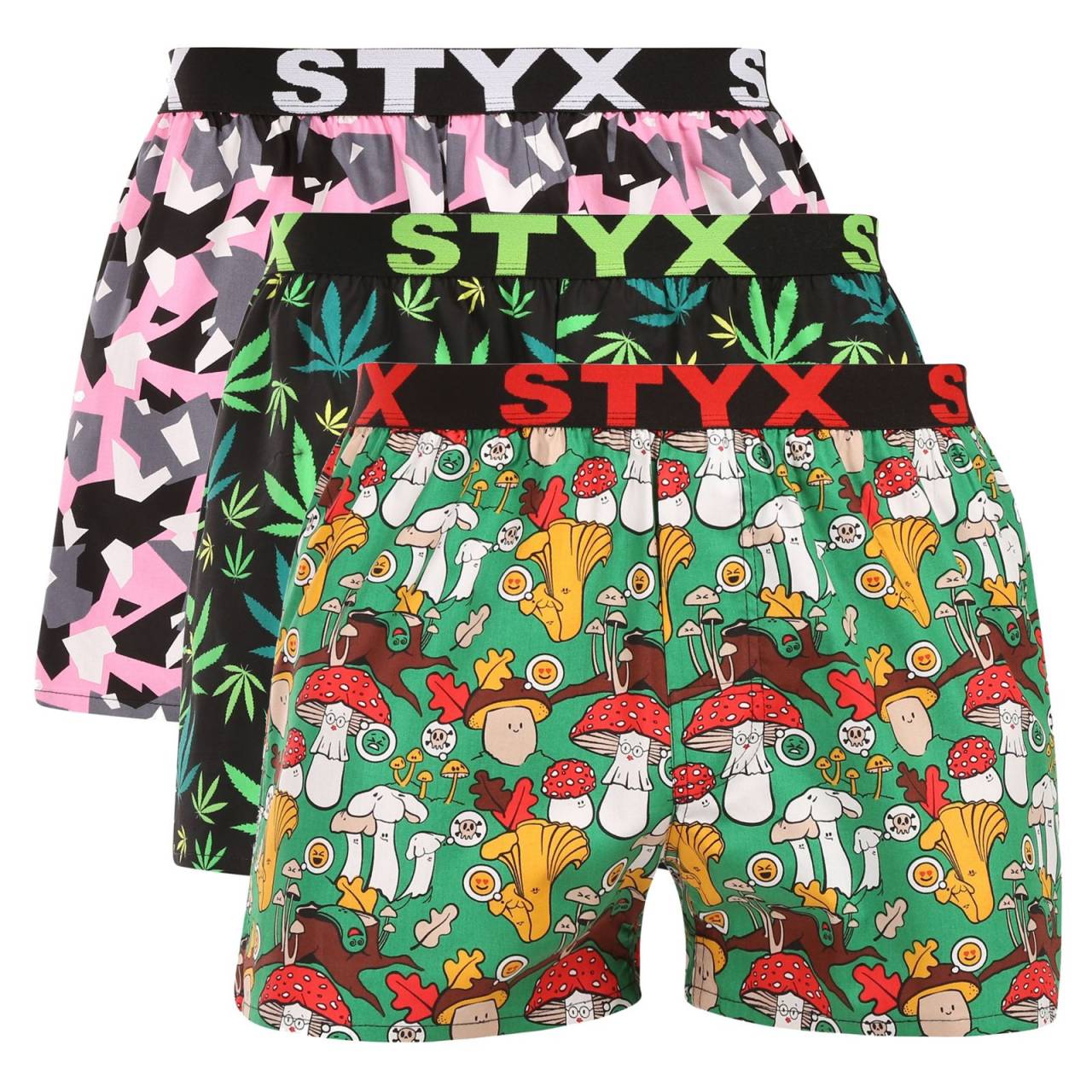 3PACK pánske trenky Styx art športová guma viacfarebné (3B18890) XL, trenírky.
Hľadáte šortky, ktoré v sebe spájajú pohodlie, originalitu a kvalitné spracovanie?
Kvalitný materiál pre maximálne pohodlie
Šortky Styx sú vyrobené zo 100 % bavlny, čo znamená, že sú priedušné, ľahké a príjemné na dotyk.
Štýlový vzhľad a funkčný strih
Vďaka voľnejšiemu strihu vám šortky poskytujú maximálnu voľnosť pohybu, čo oceníte nielen počas dňa, ale aj pri športových aktivitách.
Prečo si šortky Styx zamilujete?

100% bavlna pre skvelý komfort: Priedušný a príjemný materiál.
Česká kvalita: Šortky sú kompletne vyrobené v ČR.
Voľný strih pre maximálne pohodlie: Ideálne na každodenné nosenie a relaxáciu.
Štýlové vzory: Žiadna nuda v šuplíku, ale poriadna dávka originality a štýlu.

Česká značka Styx ponúka zábavu a prvotriednu kvalitu
Spodnú bielizeň Styx si obľúbia najmä tí, pre ktorých je dôležitá individualita.
Ako sa o ne starať?
Aby vám šortky vydržali ako nové, odporúčame dodržiavať tieto pokyny.

Pranie: Perte v práčke pri teplote 30 °C, aby si bavlna zachovala svoju mäkkosť.
Sušička: Trenírky nie je vhodné sušiť v sušičke, radšej nechaj uschnúť voľne na vzduchu.
Žehlenie: Trenírky môžeš žehliť na strednú teplotu, aby sa materiál nepoškodil.

Tip: Staňte sa expertom na údržbu spodnej bielizne vďaka tipom v našom článku a doprajte svojim obľúbeným kúskom starostlivosť, akú si zaslúžia.