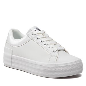 Sneakersy Calvin Klein Jeans - Vulc Flatform Bold Lth-Glossy YW0YW00867 White YBR.