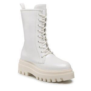 Outdoorová obuv Calvin klein jeans - Flatform LAceup Boot Patent YW0YW00852 White YBR.