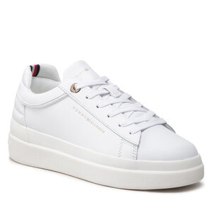 Sneakersy Tommy hilfiger - Feminine Elevated Sneaker FW0FW06511 White/Gold 0K6.
