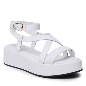 Sandále Tommy Hilfiger - New Flatform Strap FW0FW07245 Ecru YBL.
