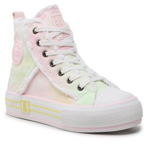 Plátenky Big Star Shoes - LL274177 White/Pink/Yellow.