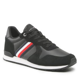 Sneakersy Tommy Hilfiger - Iconic Runner Stripes Leather FM0FM04551 Black BDS.