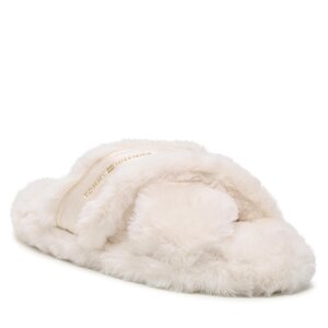Papuče Tommy Hilfiger - Fur Home Slippers Wiht Straps FW0FW06889 Sugarcane AA8.
