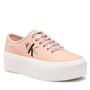 Tenisky Calvin Klein Jeans - Cupsole Flatform Laceup Low Txt YW0YW00766TKY Pink Blush TKY.