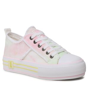 Plátenky Big Star Shoes - LL274174 White/Pink/Yellow.