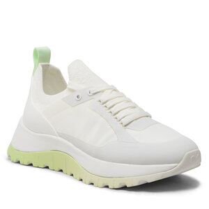 Sneakersy Calvin Klein - Knit Runner Dynamic Lace Up HW0HW01446 White/Spirit Green 0IR.