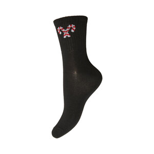 Vysoké dámske ponožky Pieces - Ally Christmas 17132837 Black/Sugar Cane.