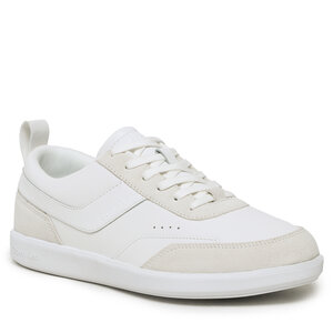 Sneakersy Calvin Klein - Low Top Lace Up Lth Mix HM0HM00851 Triple White 0K4.