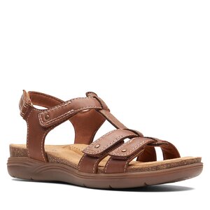 Sandále Clarks - April Cove 26170511 Dark Tan Lea.