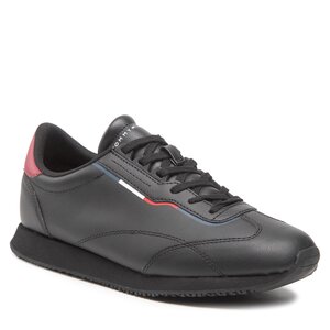 Sneakersy Tommy Hilfiger - Runner Lo Leather Detail FM0FM04256 Black BDS.