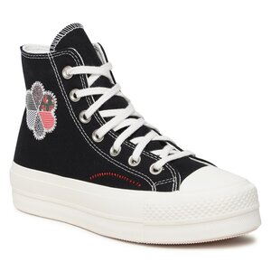 Plátenky Converse - Ctas Lift Hi A05194C Black/Egret/Red.