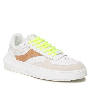 Sneakersy Calvin Klein Jeans - Chunky Cupsole Gel Backtab Fluo YM0YM00673 White/Ancient White.