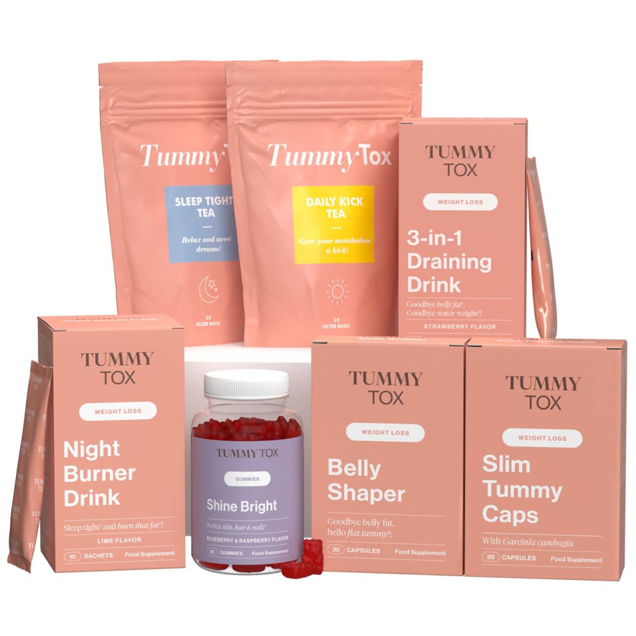 Endlich Schlank [60-Tage Programm] + Collagen Drink GRATIS: Abnehm-, Entgiftungs- und Beauty-Paket | TummyTox.