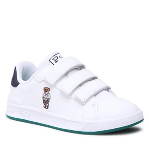 Sneakersy Polo Ralph Lauren - Heritage Court Ii Bear Ez RF104113 White Smooth/Green/Navy w/ Preppy Bear.
