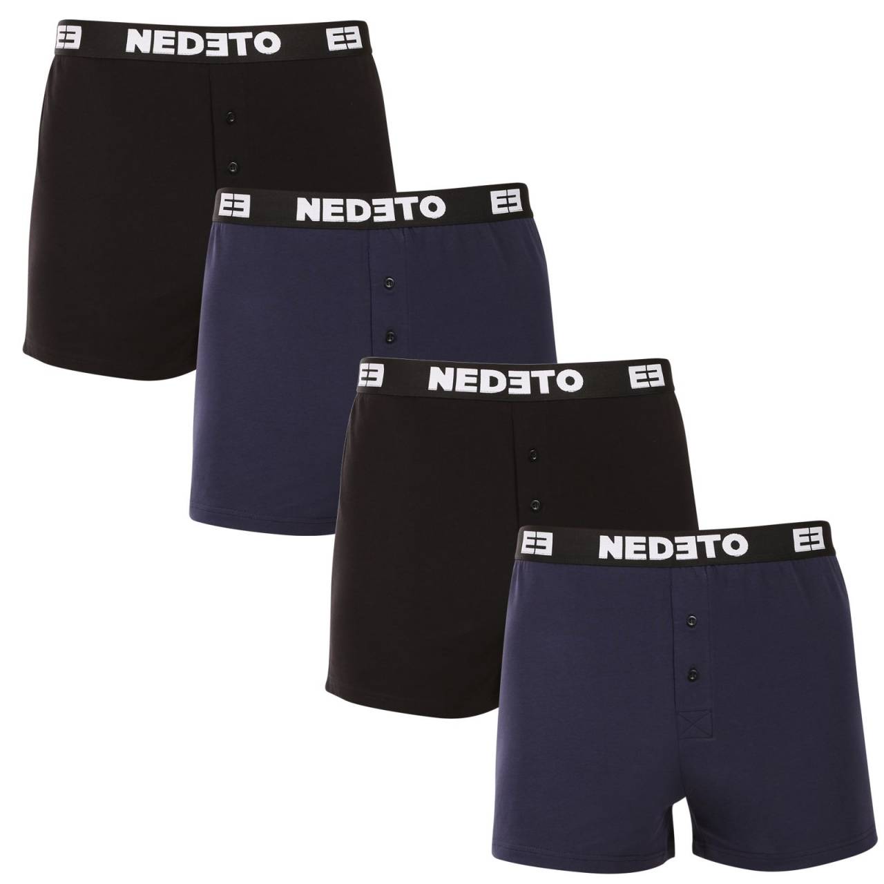 4PACK pánske trenky Nedeto viacfarebné (4NGV01) XL, trenírky.
Zabezpečte si celodenné pohodlie s pánskymi boxerkami Nedeto.
Pánske bavlnené boxerky pre dokonalý pocit na tele
Boxerky Nedeto sú vyrobené z bavlny a elastanu, čo zaručuje ich výnimočnú mäkkosť a priedušnosť.
Praktický dizajn pre všetkých moderných mužov
Boxerky Nedeto majú voľnejší strih, ktorý vám poskytuje maximálnu voľnosť pohybu.
Tieto vlastnosti boxeriek Nedeto oceníte každý deň

Voľný strih: Ideálny pre pohodlné celodenné nosenie bez pocitu obmedzenia.


Tkaná guma: Silná a pohodlná guma, ktorá drží boxerky na mieste bez zvierania.


Skvelý pomer ceny a kvality: Získate niekoľko kusov kvalitného spodného prádla za nízku cenu.

Česká značka Nedeto sa zameriava na kvalitu
Všetci nosíme spodné prádlo Nedeto, pretože si ho vyrábame sami.
Ako sa starať o boxerky Nedeto, aby vám vydržali čo najdlhšie
Aby vaše nové obľúbené boxerky Nedeto vydržali čo najdlhšie, odporúčame dodržiavať niekoľko jednoduchých pravidiel.

Pranie: Boxerky môžete bez obáv prať v práčke na 30 °C.


Žehlenie: Boxerky Nedeto môžete aj žehliť – odporúčame strednú teplotu a žehlenie na rubovej strane.


Sušenie: Nie je vhodné na sušenie v sušičke.

Tip: Nájdenie obľúbeného spodného prádla môže byť niekedy dlhý proces, preto chceme, aby vaše obľúbené kúsky vydržali čo najdlhšie.