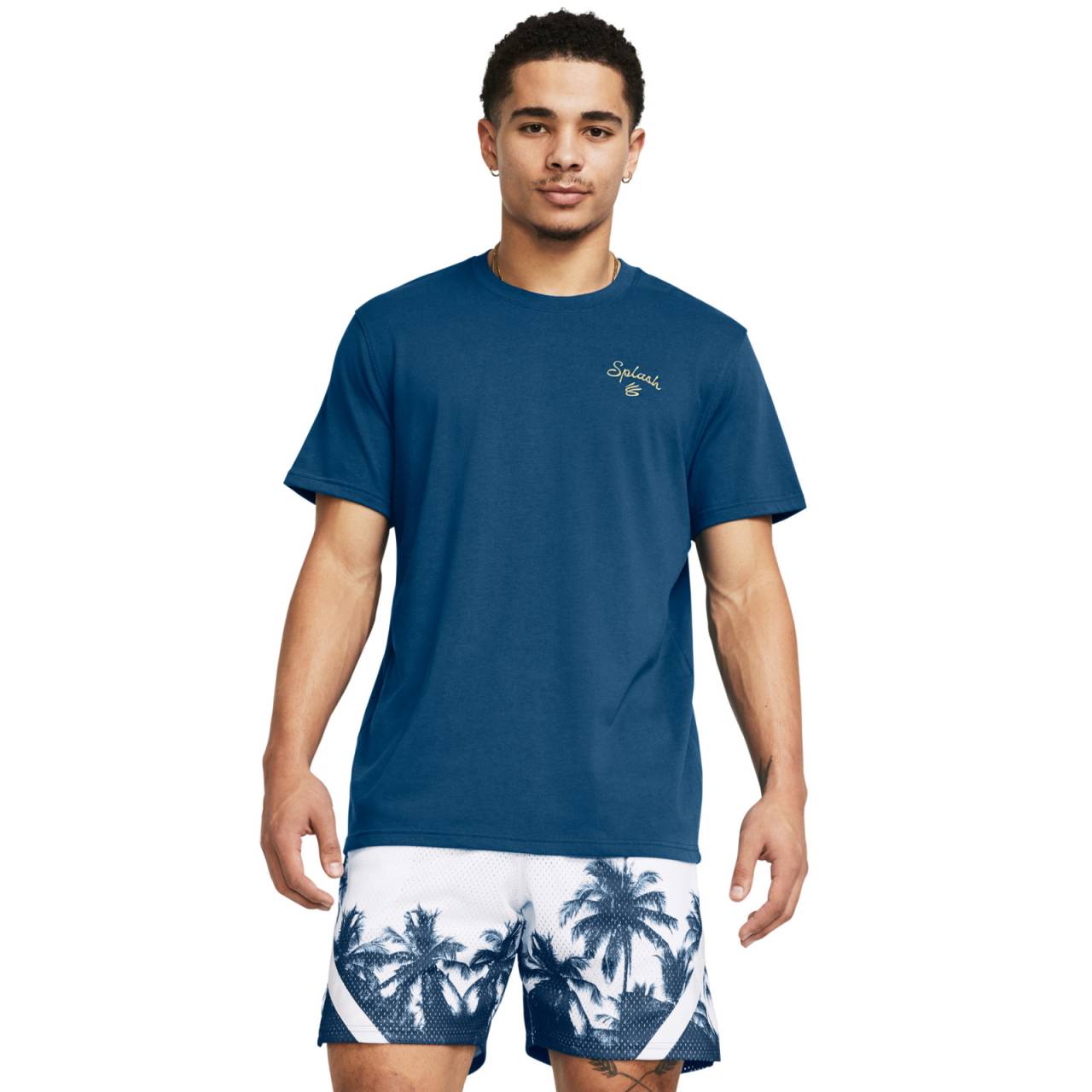 UNDER ARMOUR Curry Emb Splash Tee-BLU XL.