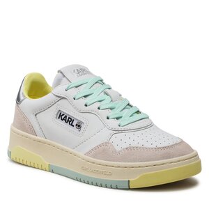 Sneakersy KARL LAGERFELD - KL63020 White Lthr/Sde W/Silver.
