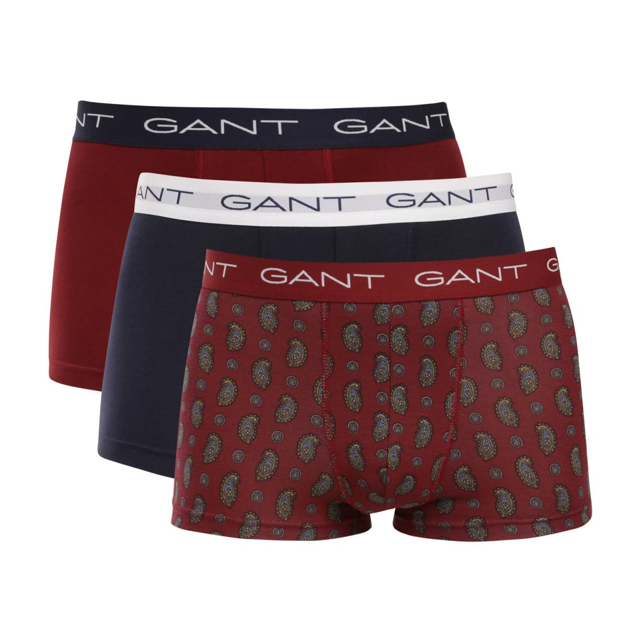3PACK pánske boxerky Gant gift box viacfarebné (902533073-604) L, trenky.
Stavte na pohodlie a nadčasový vzhľad s pánskymi boxerkami GANT v nadčasovej farebnej kombinácii.
Prvotriedny materiál pre každodenné pohodlie
Boxerky sú vyrobené z kvalitnej zmesi bavlny a elastanu.
Moderný dizajn do práce aj na večerné rande
Jednoduchý dizajn dopĺňa vytkávaná guma v páse s logom GANT, ktorý je mäkký a netlačí.
Prečo by ste určite mali vyskúšať boxerky GANT

Kvalitný materiál a pohodlný strih:Mäkká bavlna s elastanom zaručuje pohodlie a skvelý strih.
Štýlový minimalistický dizajn: Klasické farebné prevedenie a vyšívané elastické logo pôsobia elegantne a moderne.
Univerzálnosť: Ideálne na každodenné nosenie, do práce, na šport aj na voľný čas.

Spodná bielizeň GANT pre štýlových mužov
Od roku 1949 je značka GANT synonymom precízneho remeselného spracovania a kvalitných materiálov.
Ako sa starať o pánske boxerky GANT
Aby vám spodná bielizeň dlho vydržala v skvelom stave, odporúčame dodržiavať tieto tipy.

Perte: Per ich pri maximálnej teplote 40 °C.
Sušenie: Boxerky môžeš sušiť v sušičke - odporúčame nastaviť šetrný program na nižšiu teplotu.
Žehlenie: Ak je to potrebné, môžeš ich žehliť na nízku teplotu, ideálne naruby.

Tip: Nájsť ten správny kus spodnej bielizne, ktorý vám dokonale padne, môže byť náročné.