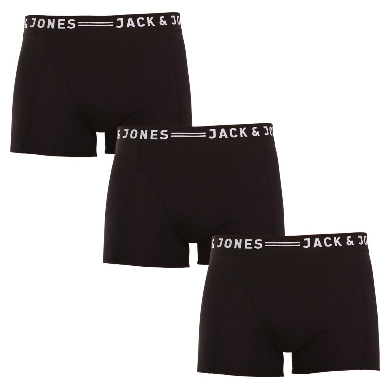 3PACK pánske boxerky Jack and Jones čierne (12081832 - black/black) XXL, trenky.
Dopraj si pohodlie, ktoré ťa nesklame ani počas dlhého dňa.
Kvalitný bavlnený materiál pre celodenné pohodlie
Pánske boxerky Jack and Jones sú vyrobené z príjemnej zmesi bavlny a elastanu.
Moderný dizajn a pohodlný strih
Boxerky Jack and Jones majú na prvý pohľad jednoduchý a praktický strih, ktorý sa skvele nosí.
Prečo vyskúšať pánske boxerky Jack and Jones

Vysoký podiel bavlny zaisťuje pohodlie, priedušnosť a príjemný pocit na pokožke.
Dlhšie nohavičky pomáhajú obmedziť zrolovanie a zvyšujú komfort pri pohybe.
Vytkaná guma dobre drží, netlačí a dodáva boxerkám moderný vzhľad.

Jack and Jones vyrába spodnú bielizeň pre mužov, ktorí vedia, čo chcú
Pánske boxerky Jack and Jones sú ako stvorené do šatníka moderného muža, pre ktorého je najväčším luxusom pohodlie.
Ako sa starať o boxerky Jack and Jones
Aby si boxerky čo najdlhšie zachovali svoj tvar, pružnosť a príjemný vzhľad, odporúčame dodržiavať nasledujúce pokyny.

Pranie: Boxerky perte maximálne na 30 °C.
Sušenie: Boxerky môžeš sušiť v sušičke, ideálne však na nižšiu teplotu.
Žehlenie: V prípade potreby môžeš boxerky žehliť na nižšiu teplotu vhodnú pre bavlnu.

Tip: Staň sa odborníkom na údržbu spodnej bielizne vďaka radám v našom článku a dopraj svojim obľúbeným kúskom starostlivosť, ktorú si zaslúžia.