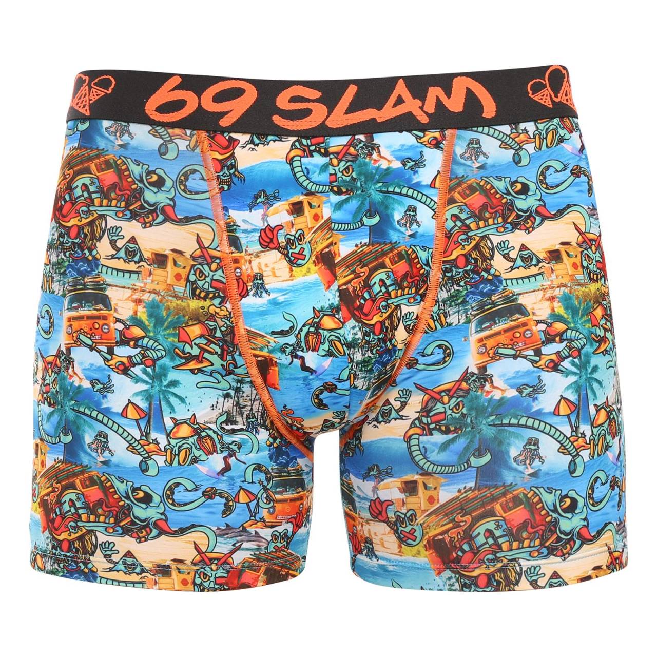Pánske boxerky 69SLAM fit beach bugger dylan (MBYBHG-PO) XXL, trenky.
Vstúpte do sveta, kde sa pohodlie stretáva s originalitou!
Mikrovlákno, ktoré vás presvedčí na prvý dotyk
Boxerky sú vyrobené z umelých vlákien (kombinácia polyesteru a spandexu) - táto zmes vytvára dokonale mäkký, pružný a prispôsobivý materiál.
Výrazný dizajn a premyslený strih na aktívne dni
Boxerky 69SLAM vás na prvý pohľad zaujmú svojím jedinečným vzhľadom, originálnymi vzormi a príjemnými farbami.
Prečo by boxerky 69SLAM nemali chýbať vo vašom šatníku

Mikrovlákno - ľahké, elastické, rýchloschnúce.
Dlhšie nohavičky, ktoré zostávajú na svojom mieste.
Výrazný dizajn s originálnymi vzormi.

69SLAM spodná bielizeň, ktorá vám zdvihne náladu
69SLAM je obľúbená surferská značka z Bali, ktorá oslavuje život, umenie, kreativitu, dizajn a farby v každom detaile.
Ako sa starať o boxerky 69SLAM
Dodržiavaním týchto jednoduchých krokov zabezpečíte, že vaše boxerky 69SLAM budú dlho vyzerať krásne, funkčné a pohodlné.

Pranie: Odporúčame ručné pranie vo vlažnej vode.
Sušenie: Nesuš v sušičke.
Žehlenie: Nežehliť.

Tip: Vaša obľúbená spodná bielizeň si zaslúži šetrné zaobchádzanie.