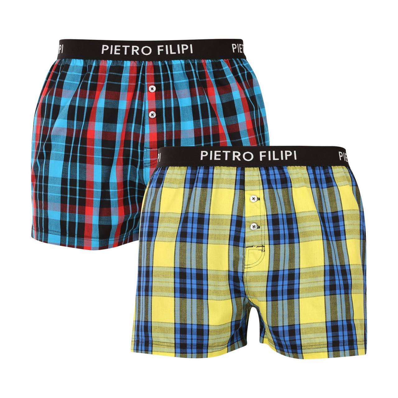 2PACK pánske trenky Pietro Filipi viacfarebné (2PGV1) M, trenírky.
Dopraj si štýlový komfort s výhodným balením pánskych treniek značky Pietro Filipi.
Kvalitný bavlnený materiál pre celodenný komfort
Trenky sú vyrobené z kvalitnej bavlny, ktorá je jemná na dotyk, priedušná a vhodná na celodenné nosenie.
Pohodlný strih a štýlové detaily
Klasický kockovaný vzor oživujú výrazné farby, ktoré sa hodia do každého mladistvého šatníka.
Prečo by si mal trenírky Pietro Filipi rozhodne vyskúšať

Štýlová variabilita: Kombinácia elegantnej čiernej a výrazného kockovaného vzoru ti umožňuje vybrať si štýl podľa nálady alebo príležitosti.


Komfort a kvalita českej značky: Trenírky Pietro Filipi sú vyrobené z kvalitnej bavlny, ktorá je príjemná na dotyk, priedušná a ideálna pre celodenné nosenie.


Praktický strih s voľnosťou pohybu: Voľnejší strih treniek poskytuje maximálne pohodlie a voľnosť, či už ich nosíš v práci, doma alebo na odpočinok.

Spodná bielizeň Pietro Filipi pre všetkých štýlových mužov
Česká prémiová značka Pietro Filipi má u nás dlhú tradíciu.
Ako sa starať o svoje nové trenírky
Aby tvoje trenírky Pietro Filipi zostali dlho ako nové, je dôležité dodržiavať správnu starostlivosť.

Pranie: Odporúčame prať trenírky na maximálnu teplotu 40 °C.


Sušenie: Nesušte v sušičke.


Žehlenie: Pokiaľ je potrebné, trenírky je možné žehliť na nízku teplotu vhodnú pre bavlnu.

Tip: Nájsť ten pravý kúsok spodnej bielizne, ktorý ti dokonale sadne, je niekedy náročné.