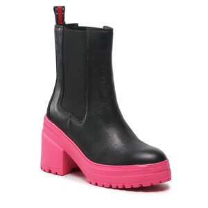 Členková obuv Tommy Jeans - Color Outsole Boot EN0EN02160 Black/Jewel Pink 0GK.