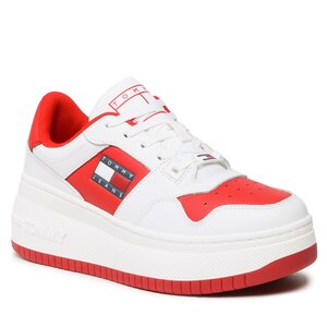 Sneakersy Tommy Jeans - Retro Basket Flatf EN0EN02086 Deep Crimson XNL.
