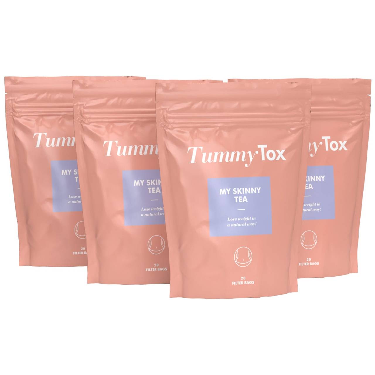 Tummy Tox Skinny Me Tea - čaj na chudnutie, 4x 20 vrecúšok čaju.