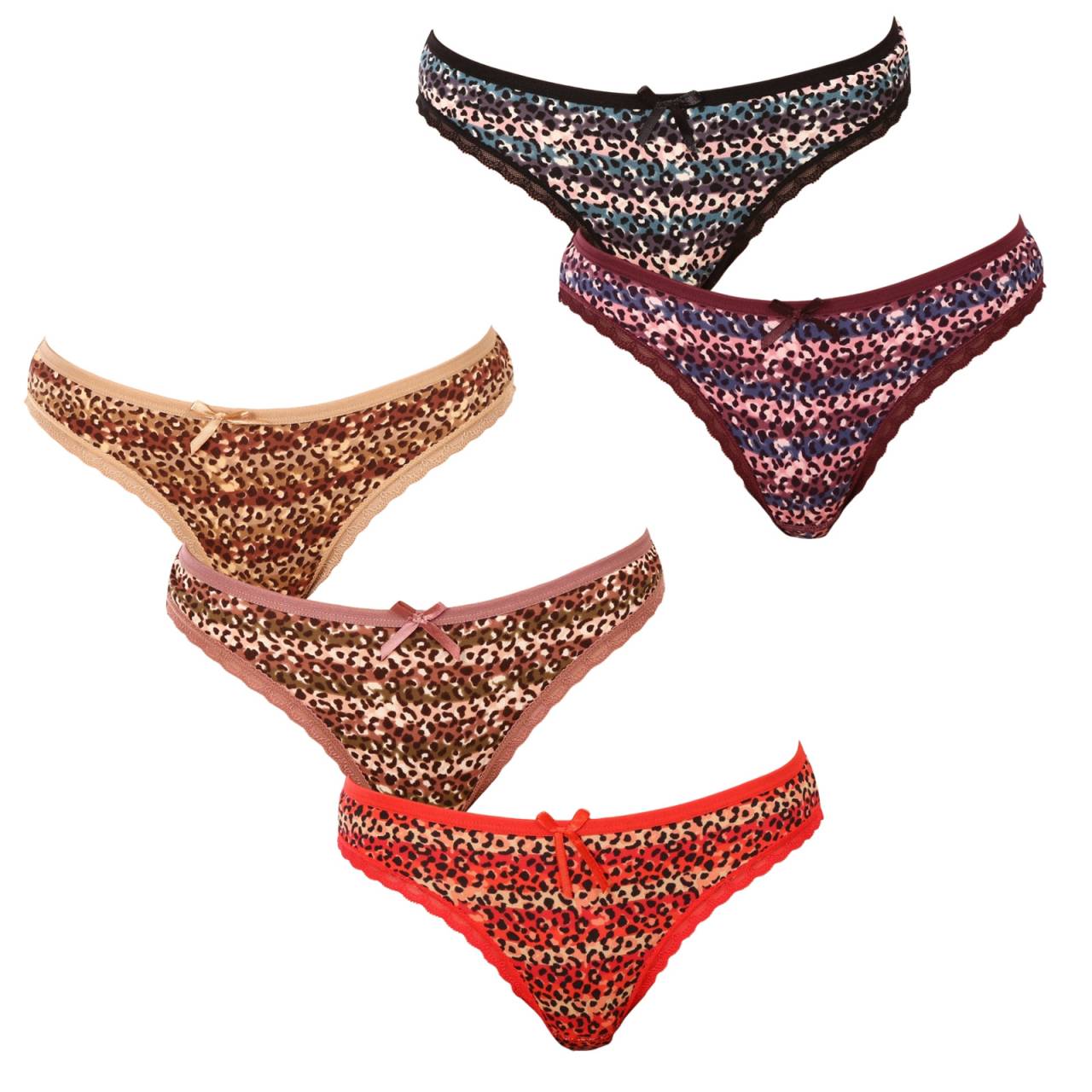 5PACK dámske tangá Fine woman viacfarebná (807) M.
Dámske tangá Fine Woman sú skvelou voľbou na každodenné nosenie aj na chvíle, keď sa chcete cítiť sebeisto a pohodlne zároveň.
Jemný materiál pre celodenné pohodlie
Tangá sú vyrobené z bavlneného materiálu s prímesou polyamidu a elastanu.
Štýlový dizajn s detailmi, ktoré vás potešia
Moderný zvierací vzor v kombinácii s farebnými detailmi dodáva tangám jemný, ale zároveň odvážny vzhľad.
Prečo si kúpiť tangá Fine Woman

Kombinácia bavlny a umelých vlákien: Príjemné na nosenie, pružné a prispôsobivé.
Ženský strih s moderným potlačou: štýlový vzhľad bez kompromisov v pohodlí.
Vytkávaná guma: drží na mieste, netlačí a vydrží aj časté pranie.

Značka Fine Woman – pohodlie, ktoré sedia
Fine Woman prináša spodnú bielizeň navrhnutú pre každodenný život moderných žien.
Ako sa starať o dámske tangá Fine Woman
Aby si tangá zachovali svoju kvalitu aj po mnohých praniach, odporúčame:

Pranie: Per na 30 ° C, ideálne naruby av ochrannom sáčku.
Sušenie: Nesuš v sušičke, nechaj bielizeň voľne uschnúť na vzduchu.
Žehlenie: Možné na nižší stupeň vhodný pre bavlnu – vyhýbaj sa priamemu kontaktu s gumou.

Tip: Vaše obľúbené spodné prádlo si zaslúži jemné zaobchádzanie.