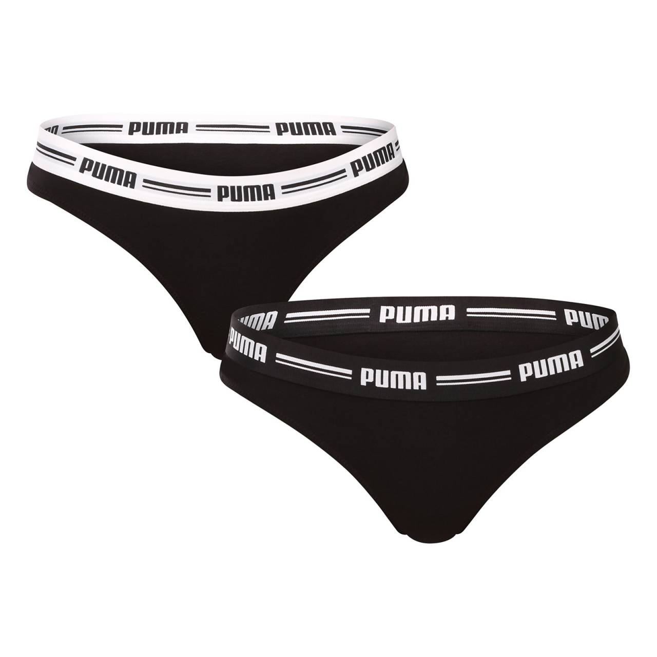 2PACK dámske tangá Puma čierne (603034001 200) S.
Doprajte si každodenné pohodlie bez kompromisov s dámskymi tangami Puma.
Mäkký materiál pre prirodzený komfort
Tanga Puma sú vyrobené zo zmesi bavlny, modalu a elastanu, čo zaručuje výnimočný komfort a odolnosť.
Športový, elegantný dizajn pre modernú ženu
Klasický strih s tkaným pásom a logom Puma kombinuje pohodlie so športovým štýlom.
Prečo by ste nemali byť bez tangá Puma

Mäkký a priedušný materiál s modálom pre výnimočnú jemnosť.
Vyšívaná guma s logom Puma – športový, štýlový detail s nápadom.
Prirodzené padnutie, ktoré zaručuje celodenné pohodlie.

Spodná bielizeň Puma nie je určená len pre športovcov
Značka Puma je známa po celom svete predovšetkým vďaka oblečeniu a spodnej bielizni, ktoré nosia slávni športovci.
Ako sa starať o tangá Puma
Aby vaše obľúbené spodné prádlo zostalo dlho v perfektnom stave, odporúčame dodržiavať tieto pokyny na údržbu.

Pranie: Prajte na 30 °C, najlepšie naruby a s jemnými pracími prostriedkami bez aviváže.
Sušenie: Nesušte v sušičke.
Žehlenie: Nežehlite.

 
Tip: Staňte sa odborníkom na starostlivosť o spodnú bielizeň vďaka tipom v našom článku a doprajte svojim obľúbeným kúskom starostlivosť, ktorú si zaslúžia.