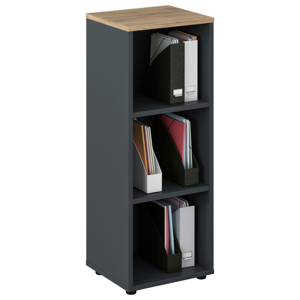 Voleo REGÁL, antracitová, dub artisan, 45/120/40 cm.