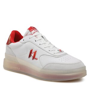 Sneakersy KARL LAGERFELD - KL53426 White Lthr W/Red.