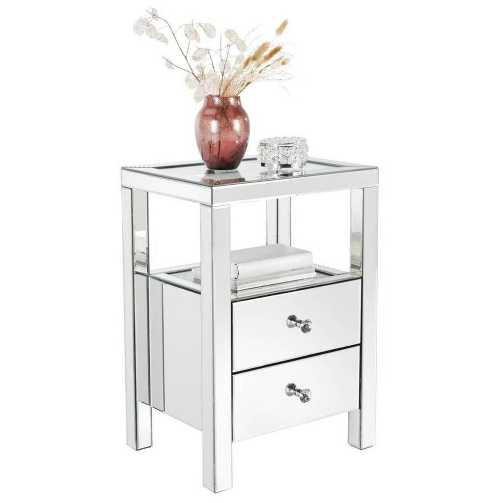 Xora NOČNÝ STOLÍK, strieborná, 45,8/66/35,5 cm.