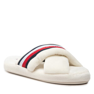 Papuče Tommy Hilfiger - Comfy Home Slippers With Straps FW0FW06888 Ecru YBL.