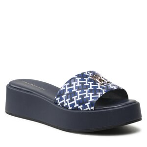 Šľapky Tommy Hilfiger - Th Slip On Sandal Flatform Mono FW0FW07244 Space Blue DW6.