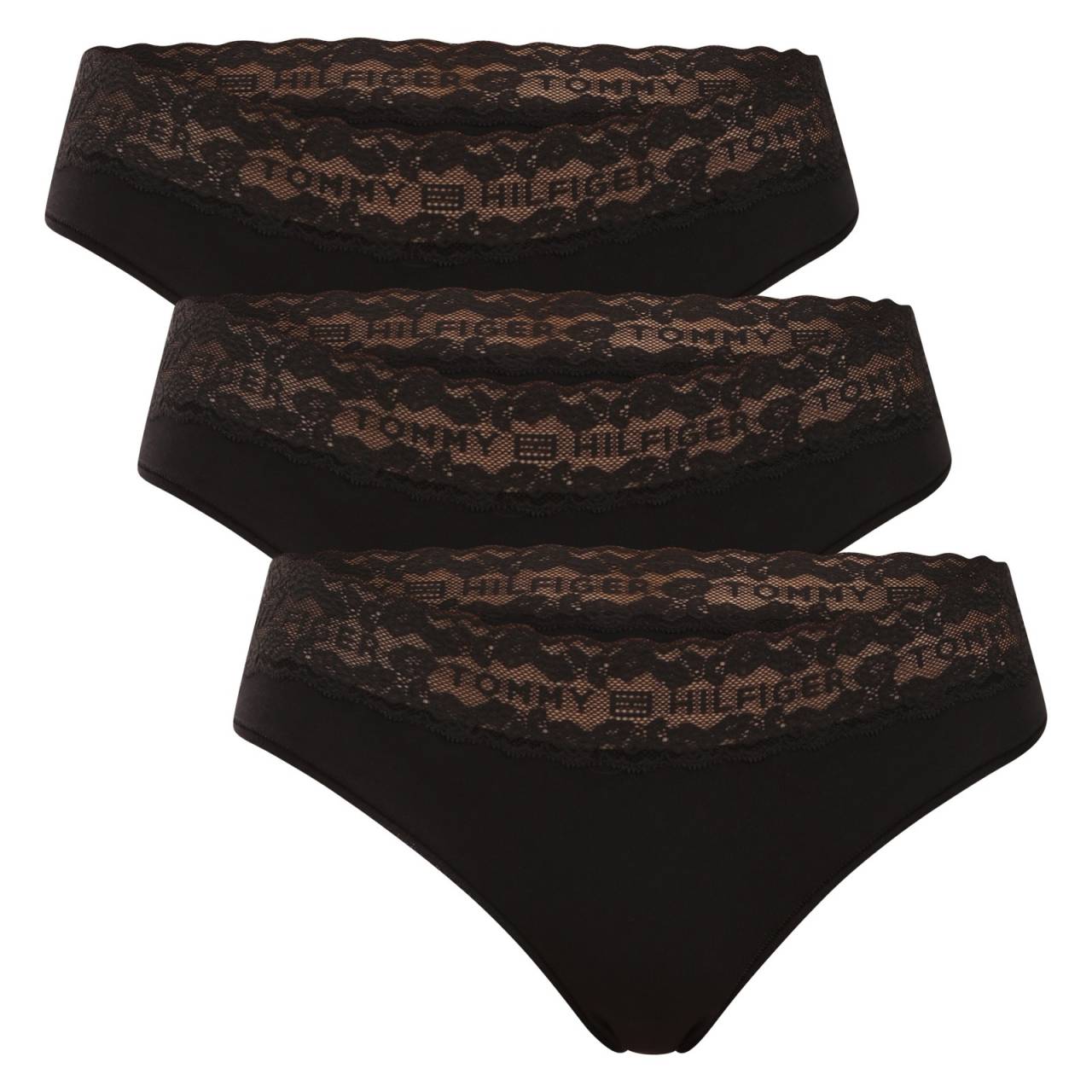 3PACK dámske nohavičky Tommy Hilfiger čierne (UW0UW06338 0R8) L.