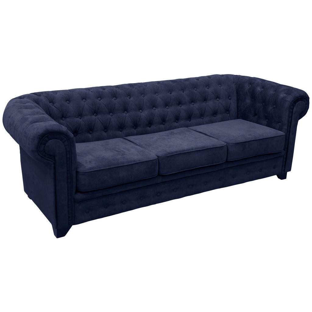 Livetastic SEDAČKA CHESTERFIELD, drevo, textil, kompozitné drevo, modrá.