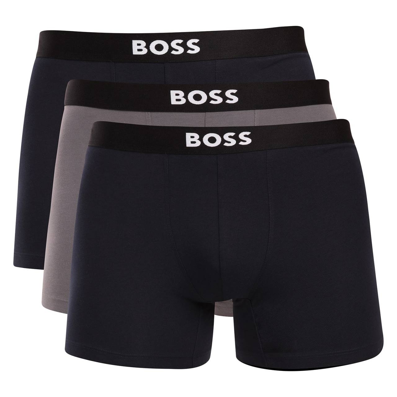 3PACK pánske boxerky BOSS viacfarebné (50544272 988) M, trenky.
Doprajte si dokonalé pohodlie a nadčasový štýl s pánskymi boxerkami BOSS.
Prémiový materiál pre maximálne pohodlie
Boxerky sú vyrobené z vysokokvalitnej zmesi bavlny a elastanu, ktorá poskytuje dokonalú kombináciu jemnosti, priedušnosti a pružnosti.
Štýlový dizajn a elegantný vzhľad
Klasický dizajn s decentným logom BOSS na tkanej elastickej časti dodáva boxerkám moderný a sofistikovaný vzhľad.
Prečo si boxerky BOSS zamilujete

Prvotriedna bavlna: Mäkké, priedušné a príjemné na telo.
Elastický pás s logom BOSS: Štýlové a pohodlné.
Dlhšie nohavičky: Ideálne pod oblek a na šport.
Pružný materiál: Dokonale sa prispôsobí vášmu telu.

Spodná bielizeň BOSS je povinnou výbavou všetkých štýlových mužov.
Značka BOSS vznikla odčlenením od známeho výrobcu oblečenia Hugo Boss ako línia výrobkov pre mužov, ktorí majú radi kvalitné kúsky a nadčasový vzhľad.
Ako sa starať o boxerky BOSS?
Aby si vaše nové boxerky zachovali svoj tvar a kvalitu čo najdlhšie, odporúčame dodržiavať tieto pokyny:

Pranie: Per na 30 °C s podobnými farbami a jemným pracím prostriedkom.
Sušenie: Môžeš ich sušiť v sušičke na nízku teplotu, ale pre dlhšiu životnosť odporúčame sušenie na vzduchu.
Žehlenie: Pokiaľ je potrebné, žehli na nízku teplotu.

Tip: Nájsť ten správny kus spodnej bielizne, ktorý vám dokonale padne, môže byť náročné.