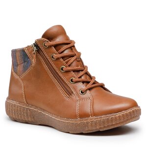 Členková obuv Clarks - Caroline Park 261675024 Dark Tan Lea.